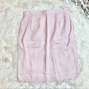 Talbots Baby Blush Pink Linen Blend Pencil Skirt